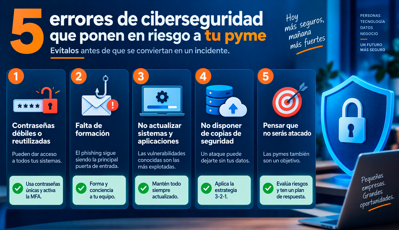 Los 5 errores de ciberseguridad que cometen las pymes y cómo evitarlos